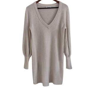 Madewell Bubble-Sleeve Merino Wool Blend Sweater-Dress